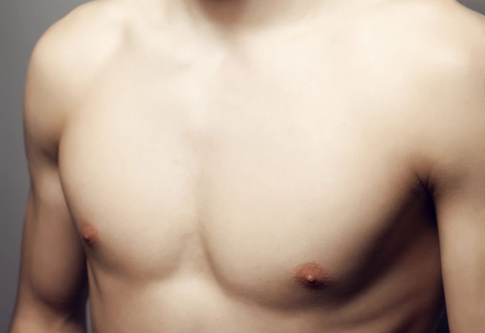 A man's pectoral muscles