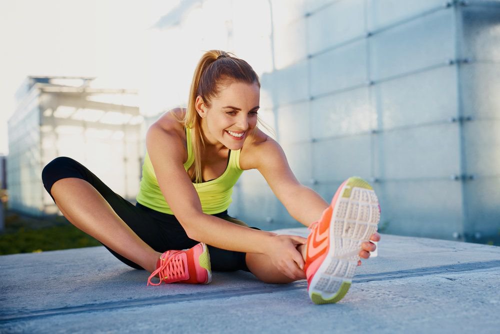 A woman exercising